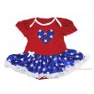 American's Birthday Red Baby Bodysuit Patriotic American Star Pettiskirt & 1st Birthday Number American Star Heart Print JS4528